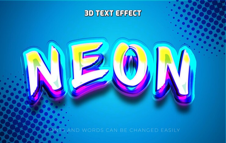 Vector estilo de efecto de texto editable en 3d de neón cyberpunk