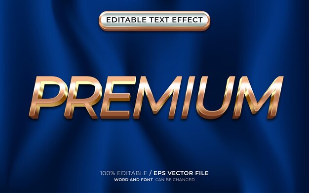 Estilo de efecto de texto editable 3d de oro premium