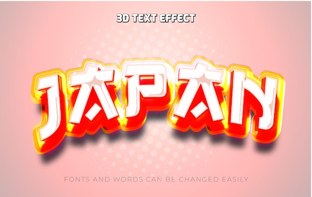 Estilo de efecto de texto editable 3d rojo de japón