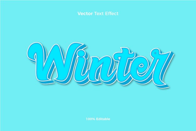 estilo de efecto de texto editable 3d de vector de invierno