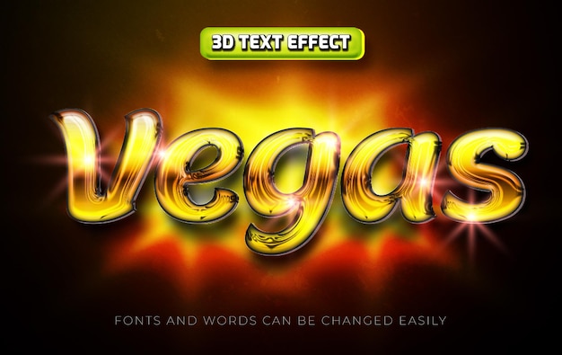 Estilo de efecto de texto editable 3d de vegas