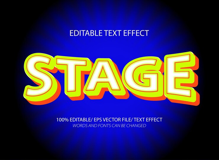 Vector estilo de efecto de texto editable en 3d
