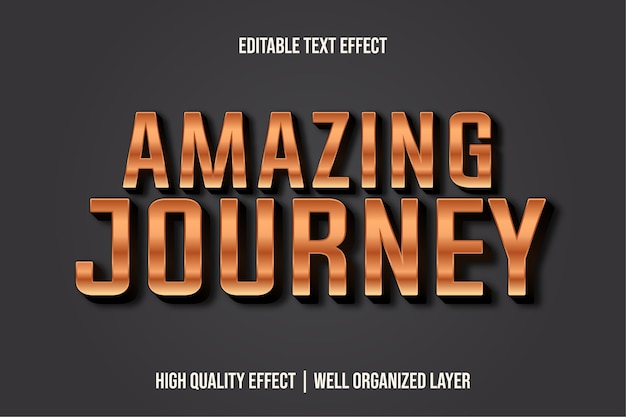 Estilo de efecto de texto editable de amazing journey