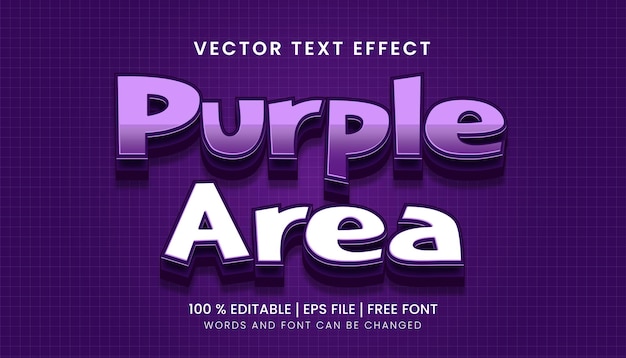 estilo de efecto de texto editable área púrpura con color suave