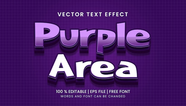 Vector estilo de efecto de texto editable área púrpura con color suave