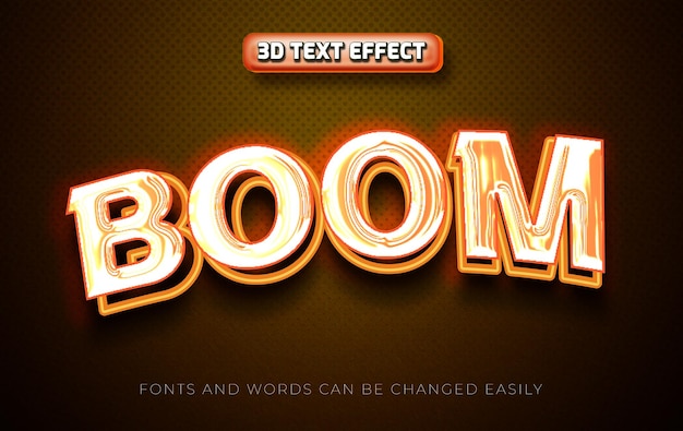 Estilo de efecto de texto editable Boom 3d