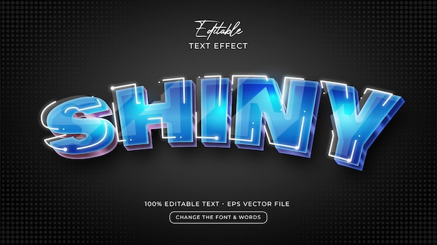 Estilo de efecto de texto editable brillante Vector Premium