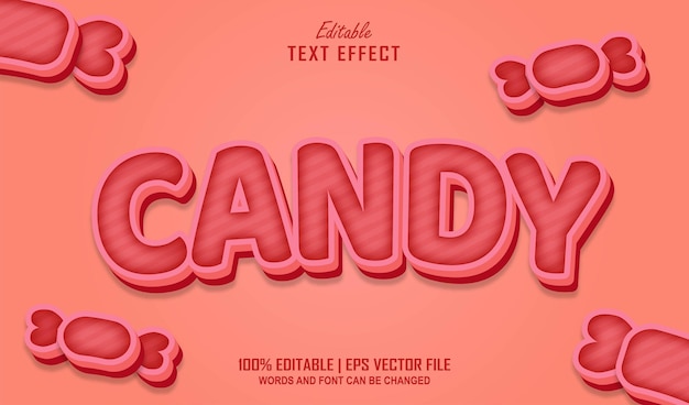 Estilo de efecto de texto editable candy