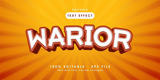 Vector estilo de efecto de texto editable clásico de warior