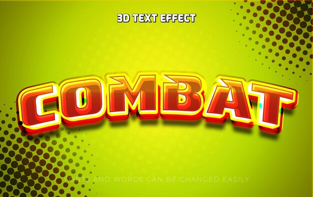 Estilo de efecto de texto editable de combate 3D