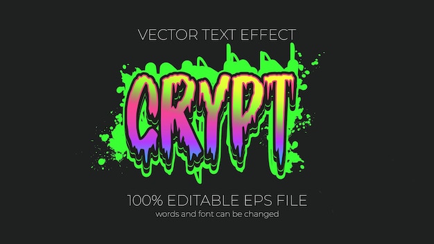 Estilo de efecto de texto editable de cripta efecto de texto editable eps