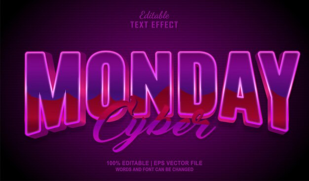 Estilo de efecto de texto editable Cyber Monday Retro 80's