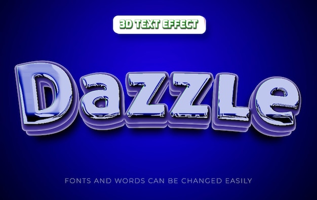 Estilo de efecto de texto editable Dazzle 3D