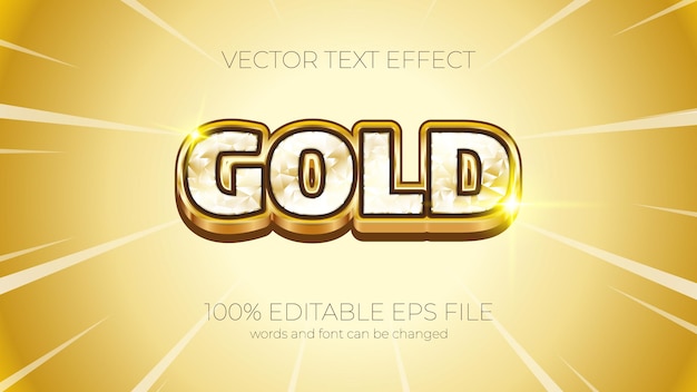 Estilo de efecto de texto editable dorado Efecto de texto editable EPS