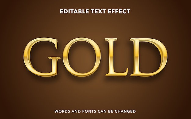 Estilo de efecto de texto editable dorado