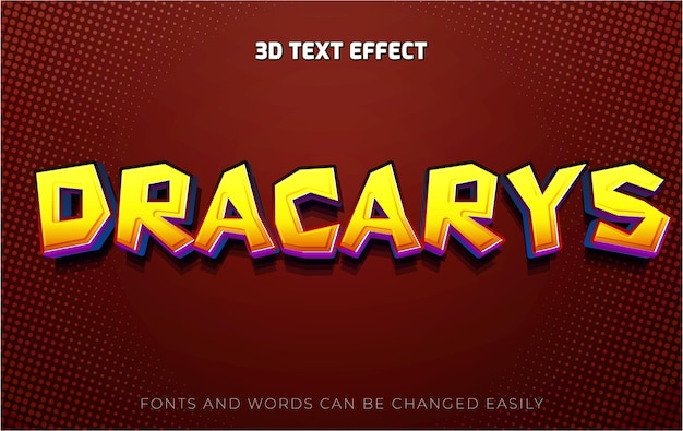 El estilo de efecto de texto editable del dragón de Dracarys 3D