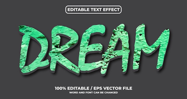 Estilo de efecto de texto editable de ensueño