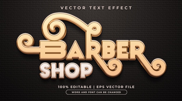 Estilo de efecto de texto editable estilístico de texto de barbería