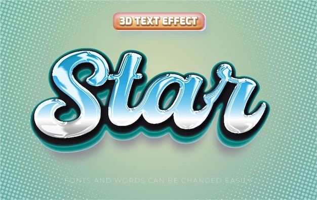 Estilo de efecto de texto editable en estrella 3D