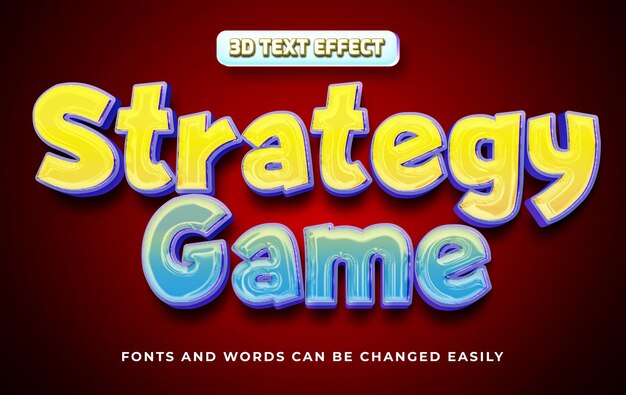 Estilo de efecto de texto editable para juegos de estrategia en 3D