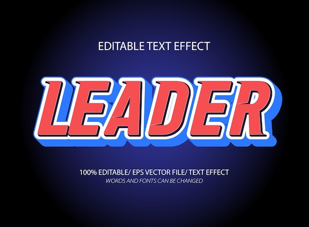 Estilo de efecto de texto editable de Leader 3D