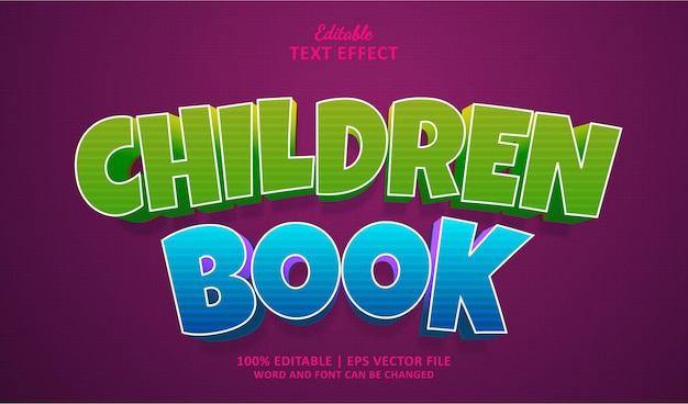 Estilo de efecto de texto editable de libro infantil