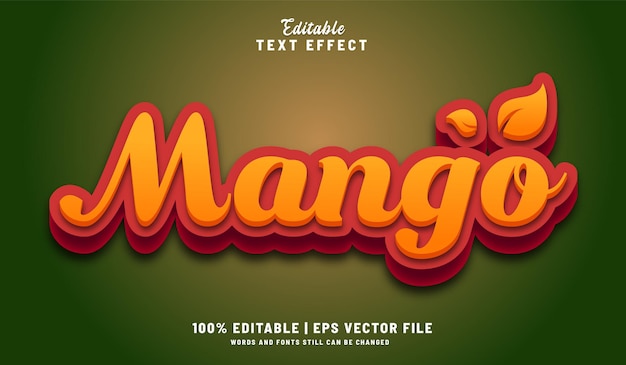 Estilo de efecto de texto editable de mango