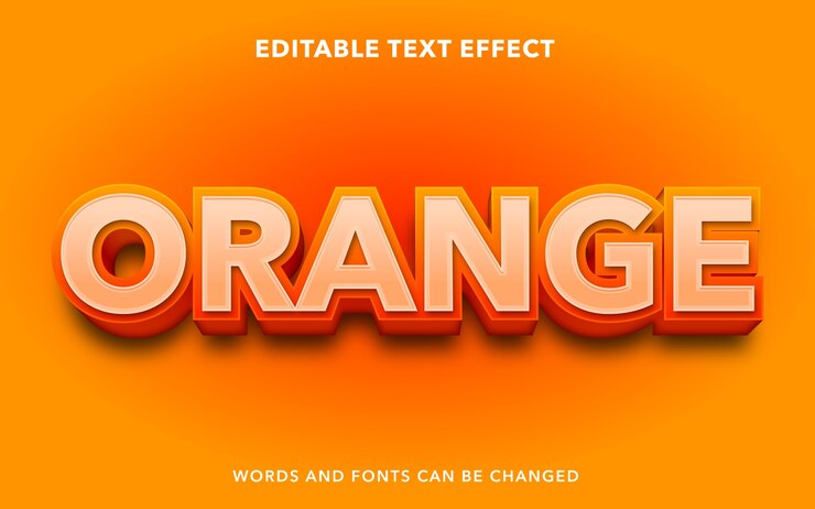 Vector estilo de efecto de texto editable naranja