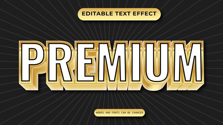Vector estilo de efecto de texto editable en negrita premium 3d