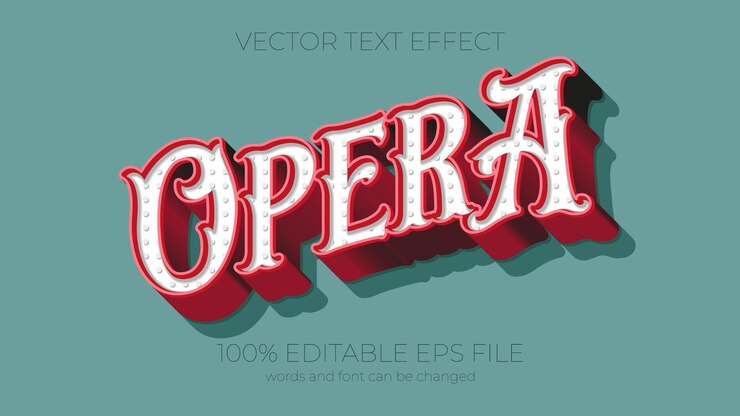Vector estilo de efecto de texto editable opera efecto de texto editable eps