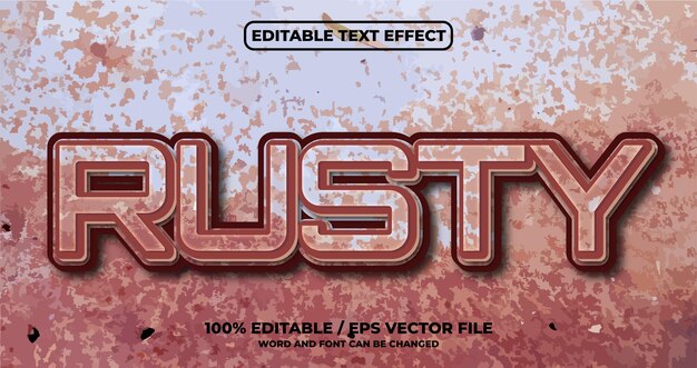 Vector estilo de efecto de texto editable oxidado