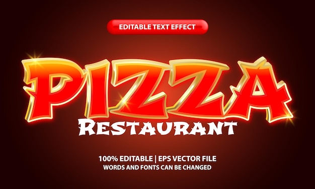 Estilo de efecto de texto editable de restaurante de pizza