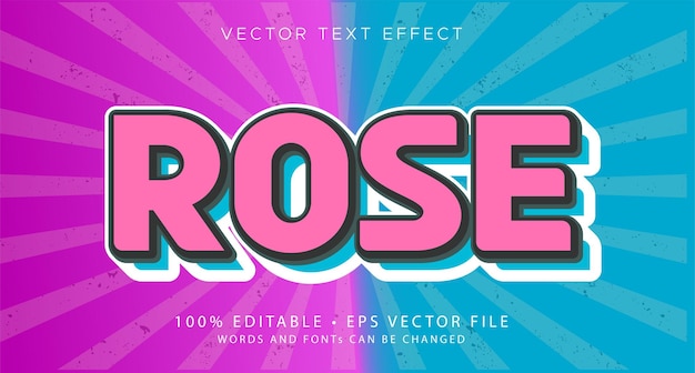 Estilo de efecto de texto editable ROSE