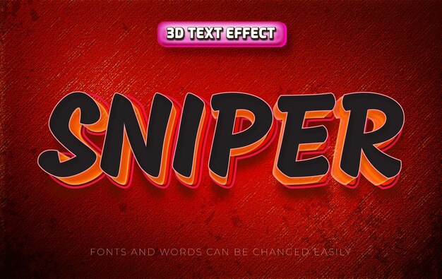 El estilo de efecto de texto editable de Sniper 3D