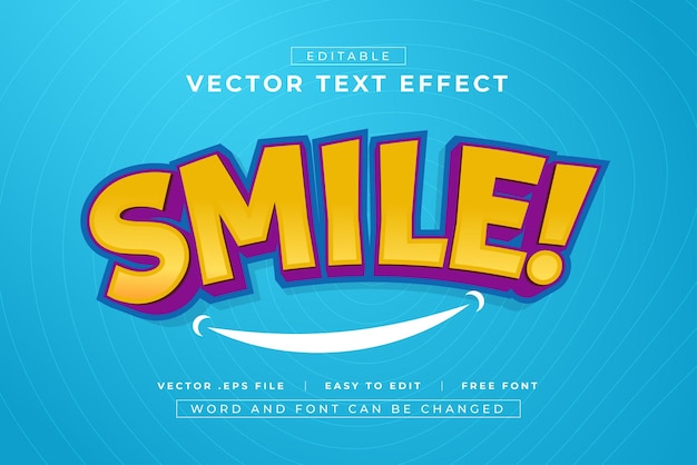 Estilo de efecto de texto editable de sonrisa
