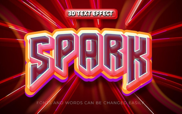 Estilo de efecto de texto editable spark 3d