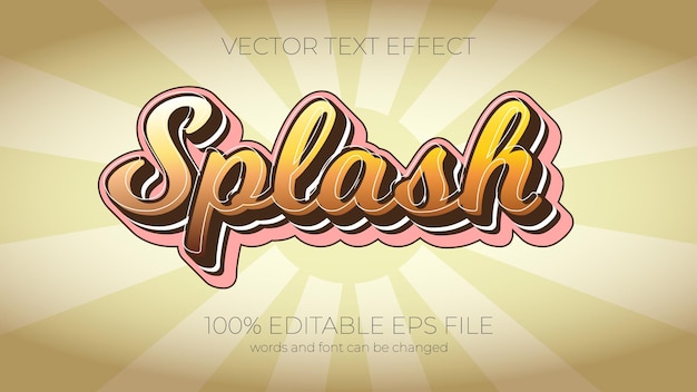 Vector estilo de efecto de texto editable splash efecto de texto editable eps