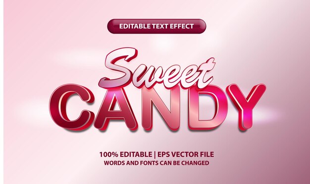 Estilo de efecto de texto editable sweet candy