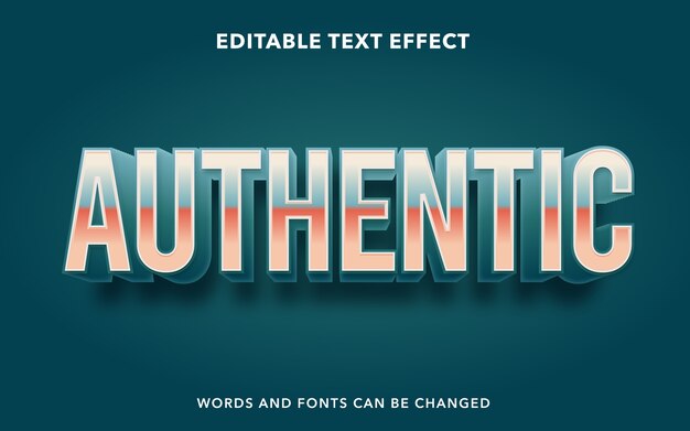 estilo de efecto de texto editable de texto auténtico