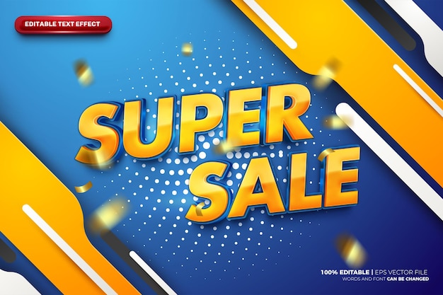 Estilo de efecto de texto editable de venta super en negrita