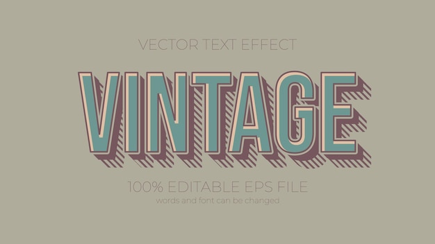 Estilo de efecto de texto editable vintage efecto de texto vintage editable eps