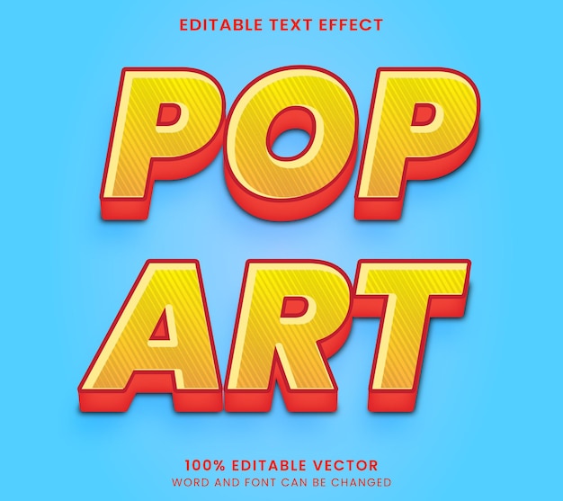 Estilo de efecto de texto editable vintage retro pop art