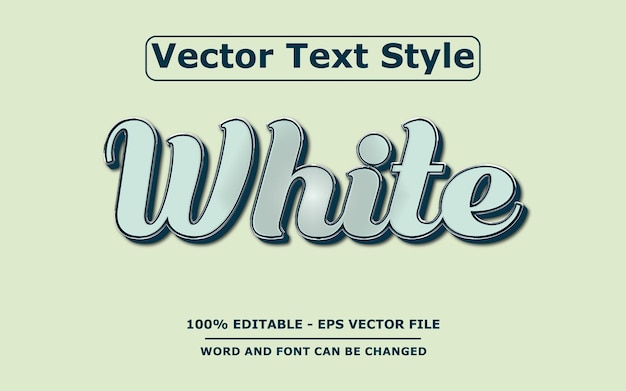 Vector estilo de efecto de texto eps vector blanco editable