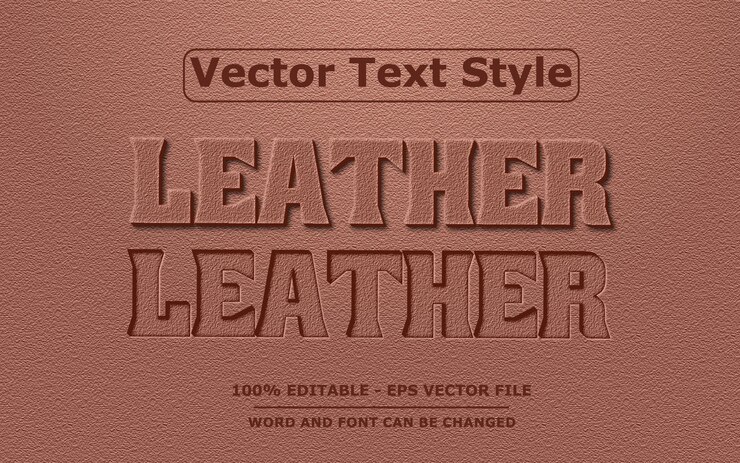 Vector estilo de efecto de texto de eps de vector de cuero editable