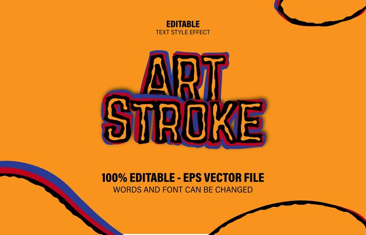 Vector estilo de efecto de texto con estilo de fuente editable de arte de trazo de tinta