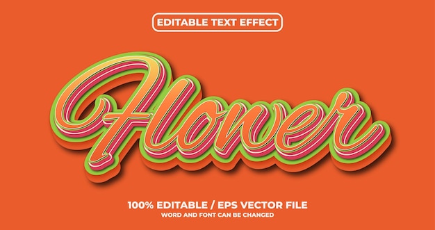 estilo de efecto de texto de flor