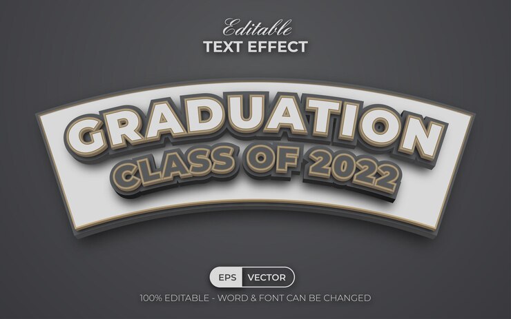 Vector estilo de efecto de texto de graduación efecto de texto editable