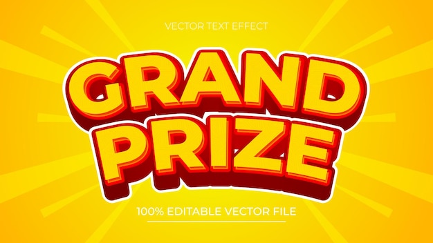 Estilo del efecto de texto del Gran Premio Vector de efecto de texto editable