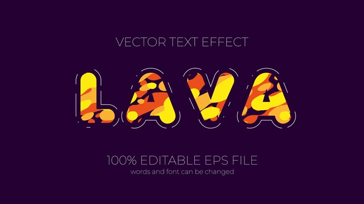 Vector estilo de efecto de texto de lava efecto de texto editable eps