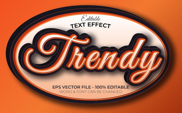 Estilo de efecto de texto de moda Efecto de texto editable Tema naranja